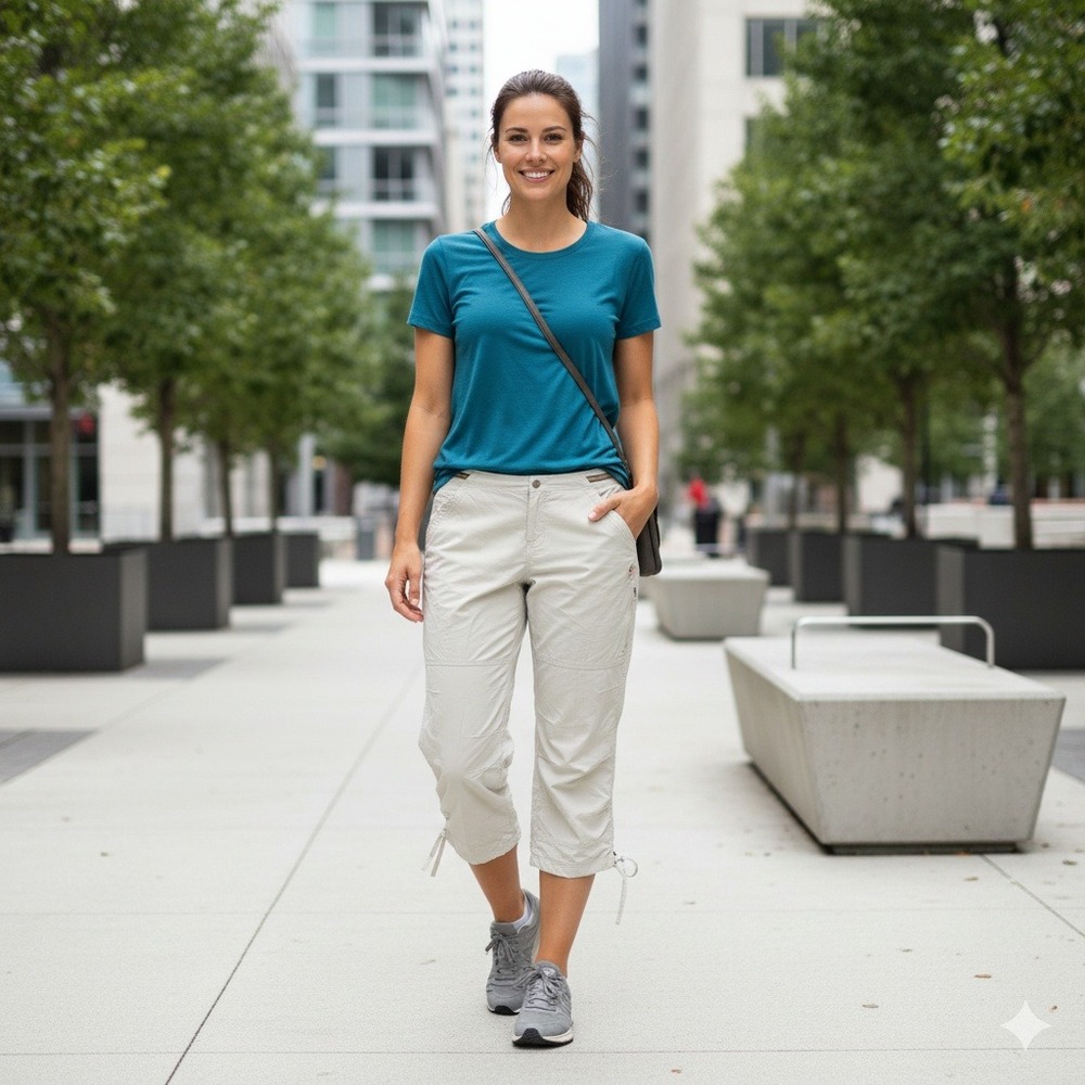 Kuhl Women's Capri Hiking Outdoor Pants Beige Drawstring Kuhl Dry